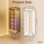 JEPELUS 2 PCS Underwear Storage Box Wall Mounted Drawer Organizer, Transparent Sock and Underwear Organizer, Multipurpose Coverd Storage Rack for Closet Wardrobe Bedroom Bathroom Lingerie Panties Ties