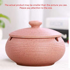 Lependor Ceramic Ashtray with Lids,Windproof,Cigarette Ashtray for Indoor or Outdoor Use，Ash Holder for Smokers,Desktop Smoking Ash Tray for Home Office Decoration - Pink