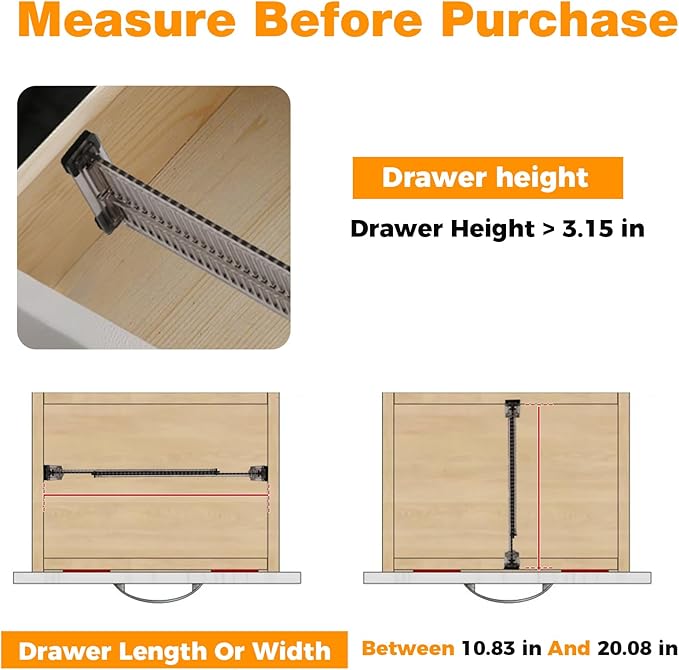 12 Pack Drawer Dividers 3.15" High 10.83-20.08'' Adjustable Dresser Dividers Organizers,Plastic Expandable Drawer Separators For Clothes, Underwear Cosmetic