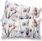 Flower Lumber Throw Pillow Covers 12x20 Set of 2, Flowers Pillow Cushion Cases, Modern Decorative Square Pillowcases for Sofa Couch Bedroom Living Room Car Seat