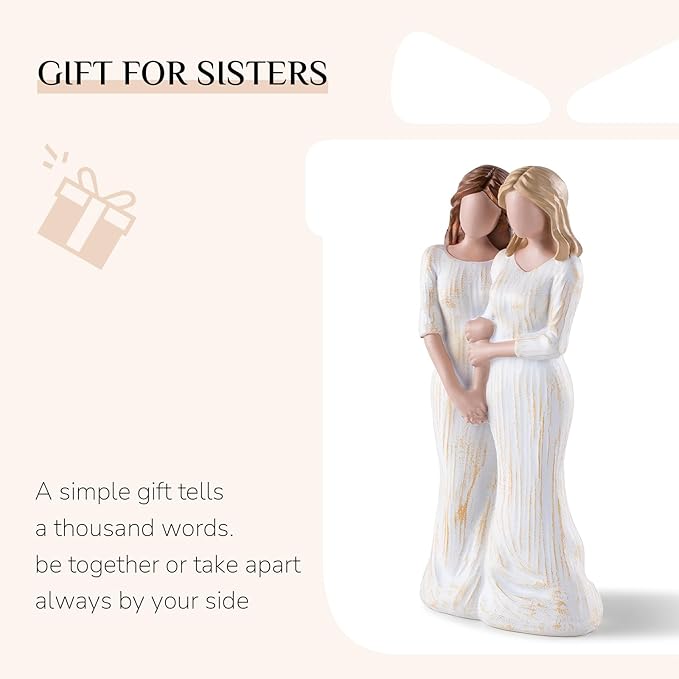 Storieme Sister Birthday Gifts from Sister: Sister Figurines Gift, Friendship Christmas Thanksgiving Gift for Sisters Best Friends Women