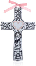KOMI Baby Catholic Wall Cross 6Inch Baptism Gifts for Girls Religious Wall Decor Catholic Baptism Gift First Holy Communion Gifts Recuerdos Para Bautizo