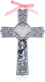 KOMI Baby Catholic Wall Cross 6Inch Baptism Gifts for Girls Religious Wall Decor Catholic Baptism Gift First Holy Communion Gifts Recuerdos Para Bautizo
