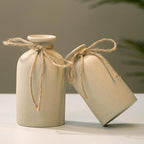 Hirdbrote Small Ceramic Vases for Decor 2-Piece, Flower Vase Vintage Decor Modern Farmhouse Rustic Home Decor, Wedding Centerpiece, Farmhouse Kitchen (5.5”& 4.7” Tall) (Beige & Black dot)