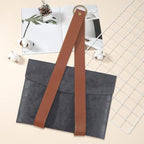 Nordic Style PU Leather Book Hanger Portable Display Wall Mounted Storage Organizer Hanging Rack File Holder Brown Rustic Leather Magazine Holder for Magazines Newspapers Home Office Decor