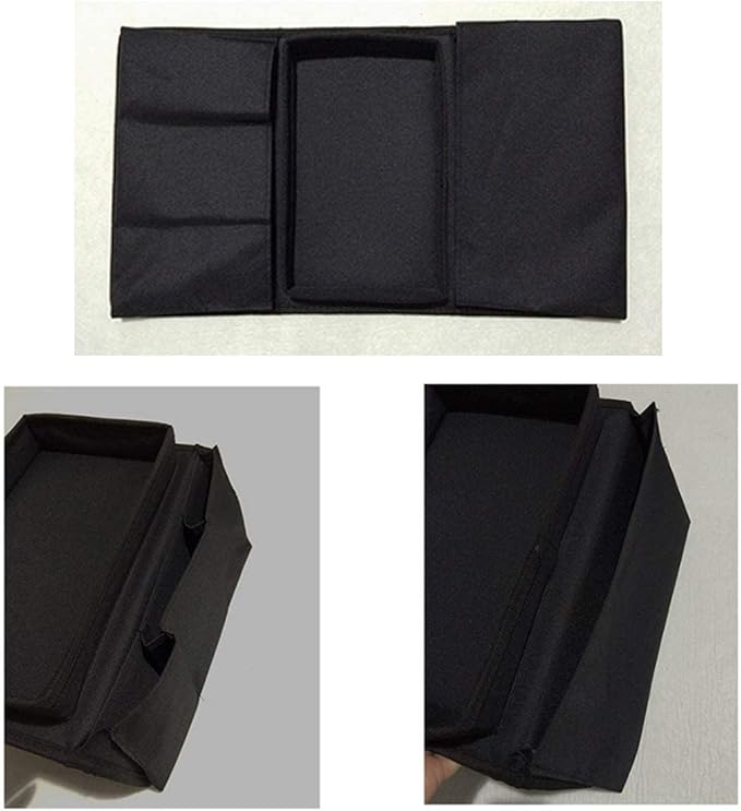 Sofa Armrest Organizer, Couch TV Remote Storage Organizer with Pockets for Recliner Armchair Snacks Glasses Smartphone Magazines Pouch (Black+Black)
