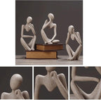Thinker Statues and Sculptures, Sandstone Resin Thinker Statue Ornaments, Abstract Style Sculptures, Housewarming Gifts, Housewarming Decorations, Living Room Dining Desk Decorations (Left, Small)