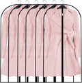 Clear Garment Bags (24'' x 48'' Set of 6) Clothes Covers for Closet Storage Closet Cover for Open Closet Hanging Clothes Travel Bag Clothes Bags with Zipper Gown Garment Bag for Long Dresses