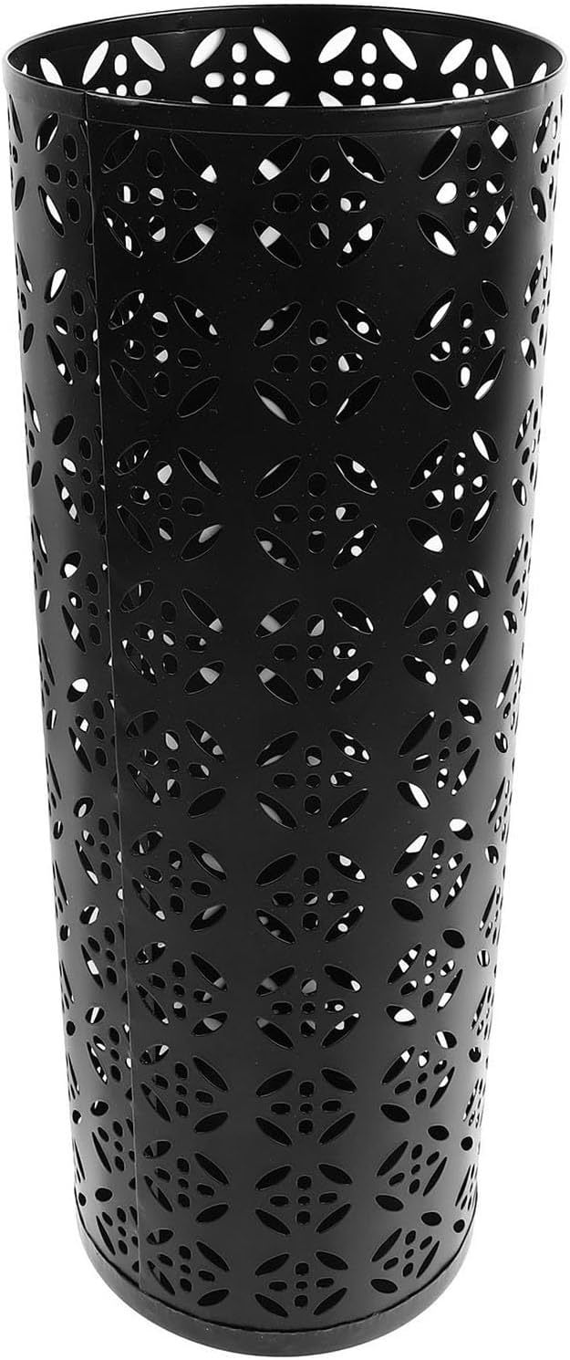 Metal Round Umbrella Stand Rack, Freestanding Tall Round Basket Umbrella Holder Bin for Entryway Home Office (L)