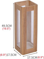 Umbrella Stand with Removable Plastic Drip Tray, Spacious Storage Bucket, for Home Entryway Decoration and Hotel Lobbies, Features a Solid Wood Umbrella Bucket, Acrylic Frame(Natural)