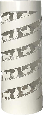 Mango Steam Round Cat Spiral Umbrella Stand 22" Tall, White
