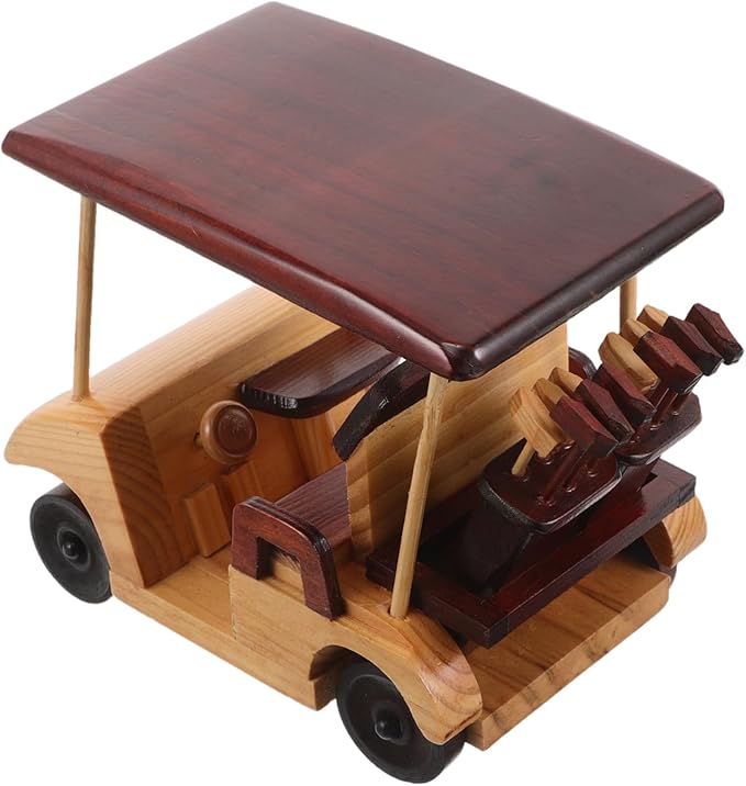 BESPORTBLE Wooden Vehicle Ornament Antique Car Model Handmade Retro Desktop Decoration for Home and Office Unique Rustic Car Sculpture for Bookshelf and Cozy Atmosphere
