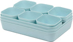 Backerysupply Set Of 12 Blue Color Plastic Desk Drawer Organizers For Makeup Bathroom Office Kitchen Vanity Drawer Storage Box Container