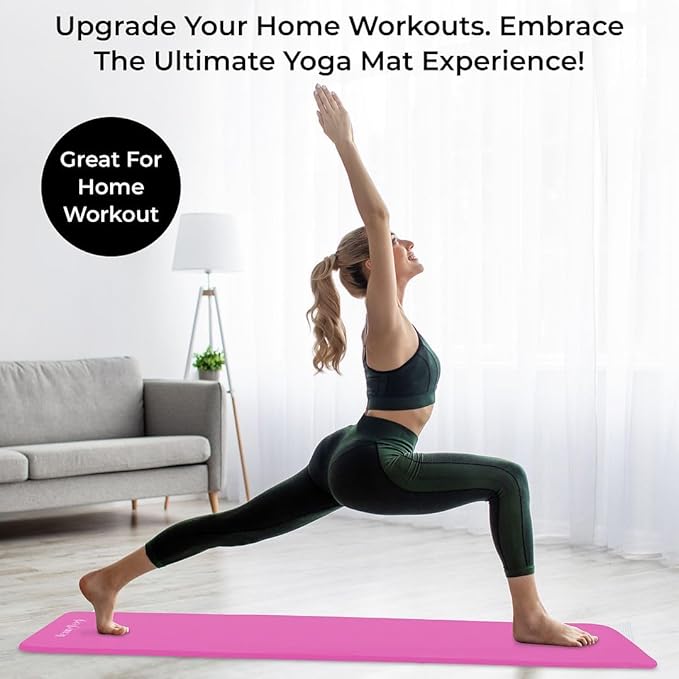 HemingWeigh Thick Yoga Mat Set for Home Workouts, 1/2 Inch Thick Non Slip Mat with Yoga Foam Blocks, Strap, 2 Microfiber Towels, Beginner Friendly