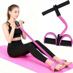 Resistance Band with Pedal Handle 6 Tube Elastic Natural Latex Pull Rope Fitness Bands for Leg Arm Abdomen Waist Stretching Exercising Training