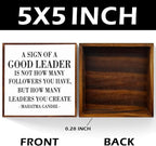 Inspirational Leadership Gift A Sign of A Good Leader Desk Decor Wooden Box Sign Office Decorations for Work, Rustic Wood Box Sign for Leader Boss Mentor Home Office Desk Shelf Decoration.