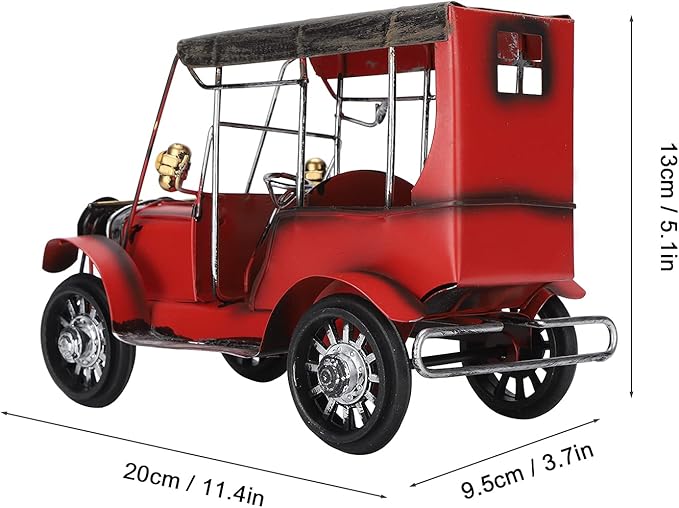 que Car Model, Vin Retro Car, Iron Crafts Desktop Ornament with Dte Ship, Metal or Home Bar,
