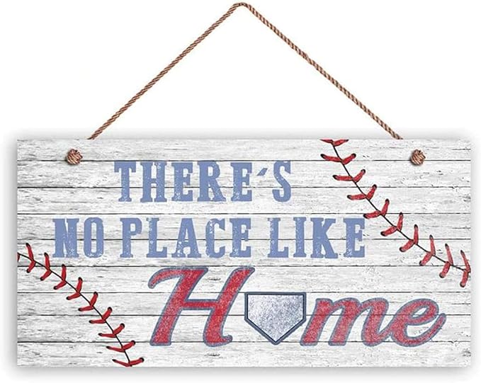 Home Sign Plaque - There's No Place Like Home Sign,Welcome Home Love Heart Sign,Rustic Farmhouse Decor Funny Family Signs (WD018)