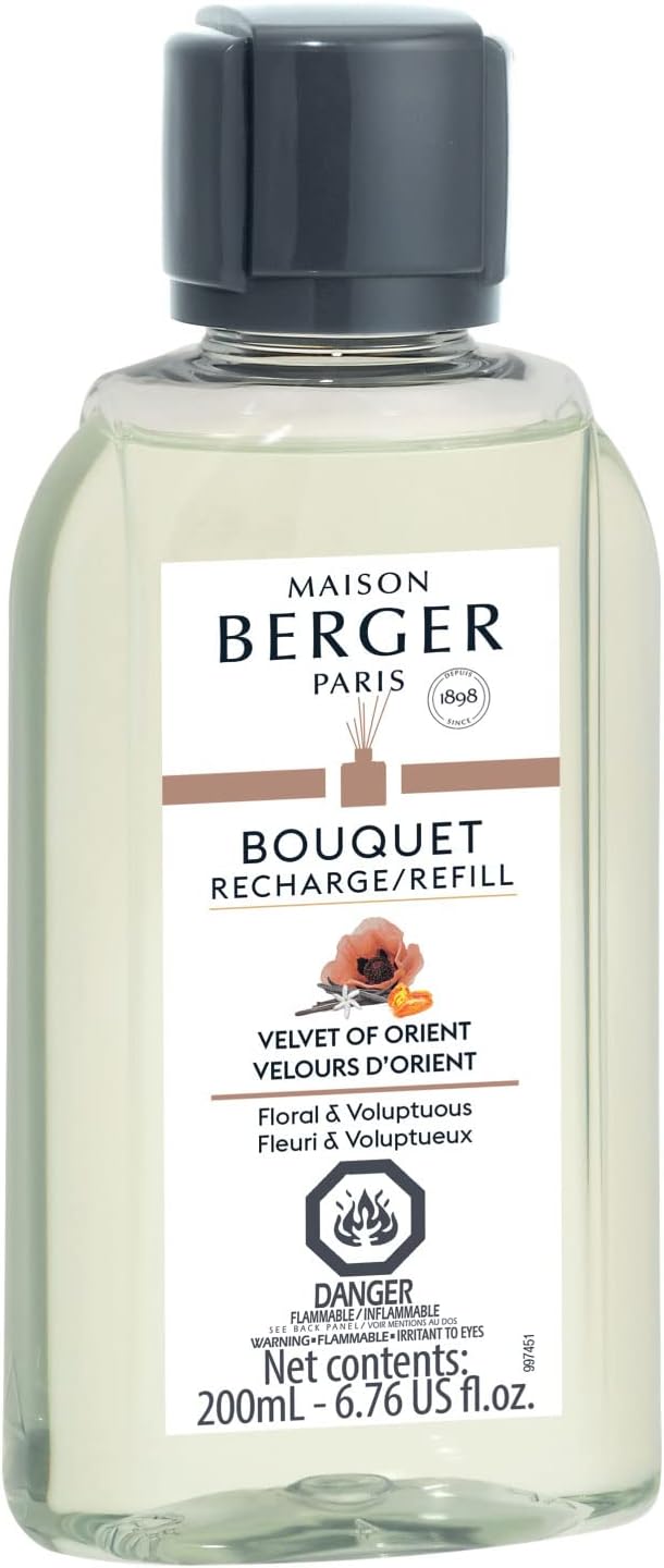 MAISON BERGER - Velvet of Orient - Air Freshener - Fragrance Refill for Reed Sticks and Ceramic Diffuser - 6.76 Fluid Ounces - 200 Milliliters