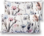 Flower Lumber Throw Pillow Covers 12x20 Set of 2, Flowers Pillow Cushion Cases, Modern Decorative Square Pillowcases for Sofa Couch Bedroom Living Room Car Seat