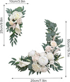 2Pcs Wedding Arch Flowers Kit Artificial Yellow Sunflower Swag with Eucalyptus Leaves 19.7Inch Decorative Floral Swag Wreath for Wedding Ceremony Party Home Decor