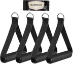 Garneck 4pcs Resistance Band Handles Plastic D Ring Exercise Strap Foam Handle Band Fitness Equipment for Home Gym Overhead Strength Training Stretching Black