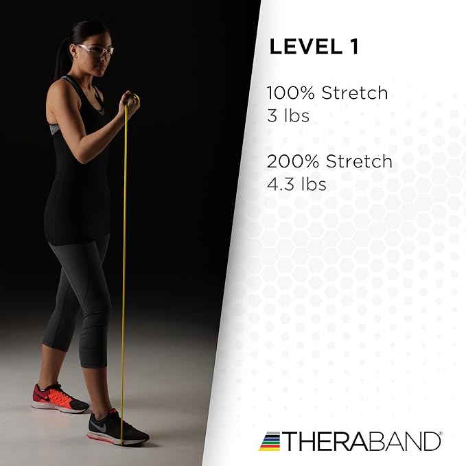 THERABAND Latex Resistance Tubing, Red, Medium Level 2, 100 ft Roll, Professional Grade Resistance Band for Exercise, Upper and Lower Body Workouts, Cut-to-Length, Color-Coded Levels