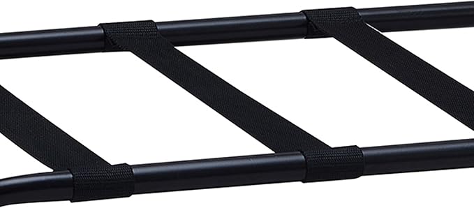 Kings Brand Furniture Shanon Folding Luggage Rack - Suitcase Stand With Storage Shelf - Folding Luggage Rack for Guest Room and Bedroom - Sturdy Portable and Stylish Metal Suitcase Stand - Black