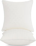 Leeden 20x20 Pillow Inserts Set of 2 - Soft and Fluffy Square Decorative Pillow Forms for Couch, Bed, Sofa - 20 Inch Premium Insert (Beige, Pack of 2)