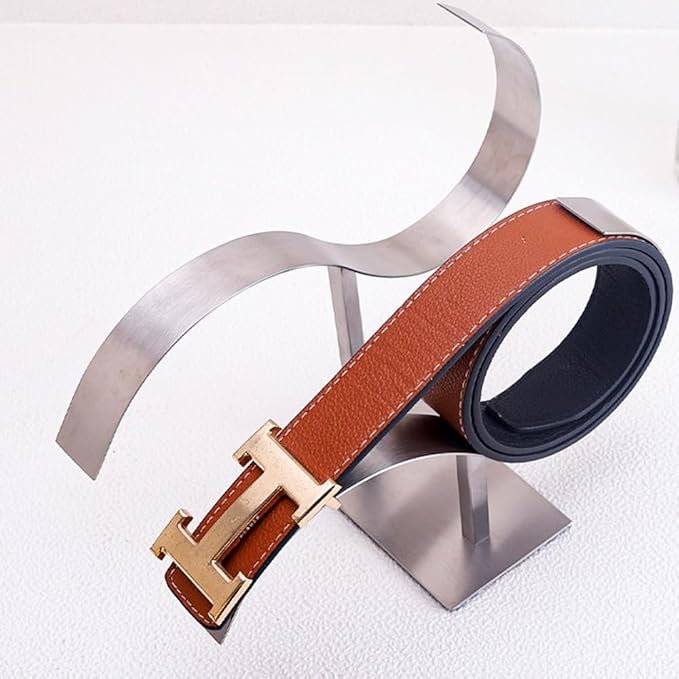 Mollytek Stainless Steel Belt Display Stand Rack Belt Holder Organizer Belt Storage Organizer and Displayer for 2 Belts Retail Store Display or Home Use