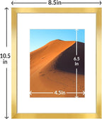 LaVie Home 8x10 Picture Frame Gold Set of 10, Display 5x7 with Mat or 8 x 10 Without Mat Picture, Photo Frame Collage for Wall Gallery or Table Deco, Hanging or Tabletop Display