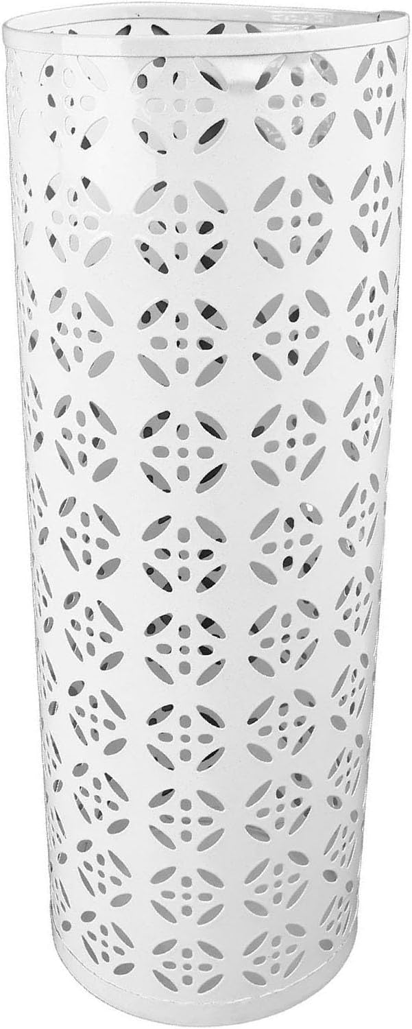 Zerodis Large Round Hollow Design Metal Umbrella Holder, Stylish Gold Finish Steel Umbrella Stand for Entryway, Home Office, and Outdoor Use (M)