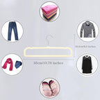 Pants Hangers Non Slip - 20 Pack Velvet Hangers for Closet - Thin Space Saving Clothes Hanger - Strong, Durable, Perchas Terciopelo with 360° Rotatable Hook for Jean, Tank Top, Bra, Shorts (Beige)