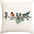 RABUSOFA Christmas Pillow Covers 18x18 Inch Birds Christmas Decorations Christmas Winter Throw Pillow Cases Xmas Outdoor Birds Decor Decorative Pillows for Couch Holiday Teal