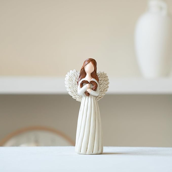 Remembrance Angel Figurine - Sympathy Gift for Loss of Loved One, Memorial Keepsake for Women - Memorial Hand-Painted Figurine to Hold Each One Safely in Your Heart - Life Was a Willow Branch Heart