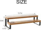 BYCY Wooden Display Risers, 2-Tier Display Stand for Home Decor and Organize, Tiered Countertop Display Shelf for Figures , Makeup,Cupcake , Condiment and Dolls Collection (2 Tier-2.2in)