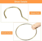 uxcell 2Pcs 4 Inch Scarf Ring Hanger Scarf Organizer Holder Wood Circle Closet Storage Hanging Hook for Belt Tie Scarf, 15cm Length Hook (Gold)
