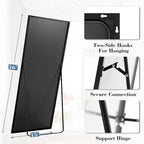 DUMOS 56"x15" Full Length Mirror, Full Body Mirror with Aluminum Alloy Thin Frame, Standing Mirrors with Leaning or Hanging, Suitable for Bedroom, Livingroom, Cloakroom, Black