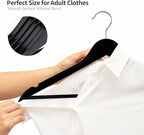 ELONG HOME Solid Wooden Hangers 30 Pack, Wood Suit Hangers with Extra Smooth Finish, Precisely Cut Notches & Chrome Swivel Hook, Wooden Clothes Hangers for Shirt Coat Jacket Dress, Black