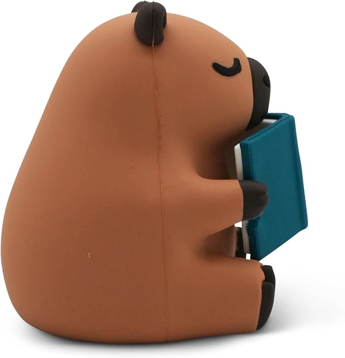 Little Readers – Cute Figurines for Bookshelves, Desks, Terrariums & Home Decor – Book-Loving Animal Statues - Capybara