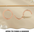Magnetic Scarf Hanger Ring with Wood Grain Finish, 18cm Clothes Storage Organizer for Scarves, Ties, Belts – Multifunctional Closet Accessory for Women’s Wardrobe