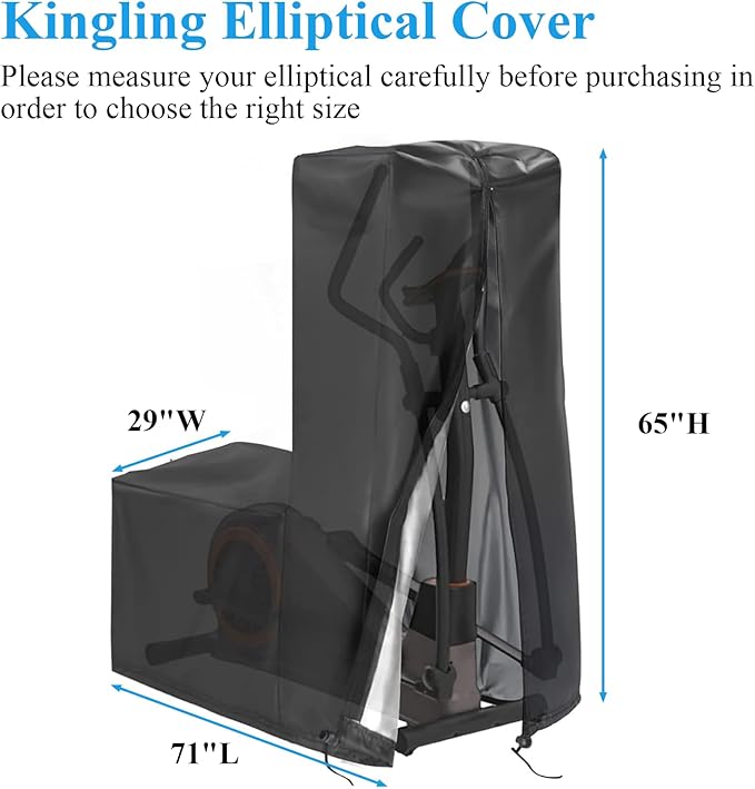 Kingling Elliptical Exercise Machine Cover - Waterproof & Dustproof Protective Cover for Home Use