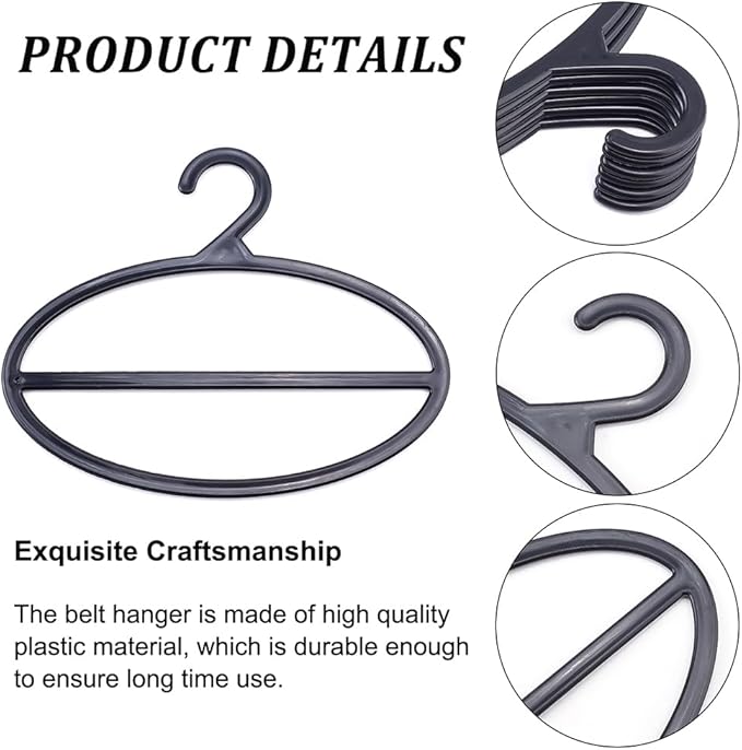 AHANDMAKER 10 Packs Black Scarf Hanger, Scarf Holder Organizer Space Saving Plastic Scarf Hanger, for Shop Home Scarves Headscarves Sorting Storaging
