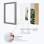 Egofine 9x12 Picture Frames Set of 4, Made of Solid Wood Covered by Plexiglass 5x7 and 6x8 with Mat or 9x12 without Mat, for Table Top Display and Wall Mounting Photo Frame Light Grey