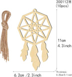 80 Set Wooden Dream Catchers Kits Wood Small Unfinished Dream Catcher Decorative Hanging Ornaments Cutouts to DIY Paint Crafts for Wall Home Tree Decor, 8 Styles