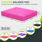 ProsourceFit Exercise Balance Pad, Non-Slip Cushioned Foam Mat & Knee Pad for Fitness and Stability Training, Yoga, Physical Therapy