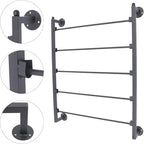 Scarf Organizer Wall Mounted, 5-Tier Scarf Display Rack, Metal Spiral Scarf Holder Belt Pants Hijab Hanger for Clothing Retail Store Home, 23.6" x 3.9" x 29.5"(Black)