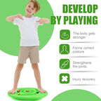 Kids Maze Balance Board Plastic Wobble Rocker Balance Board with Mini Balls Load 170lb for Balancing Exercise Equipment Game Boys Girls Physical Therapy 18.5 x 14.57 Inch(Green,Round)