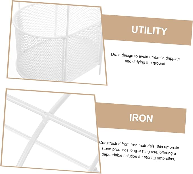 Freestanding Metal Umbrella Stand Removable Water Tray Large Umbrella Holder for Entryway Home and Office Use