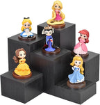 MOOCA Wooden 6 Pcs Square Risers for Display Jewelry and Accessories Display Stand Wooden Risers For Jewelry Figurine, Black Color